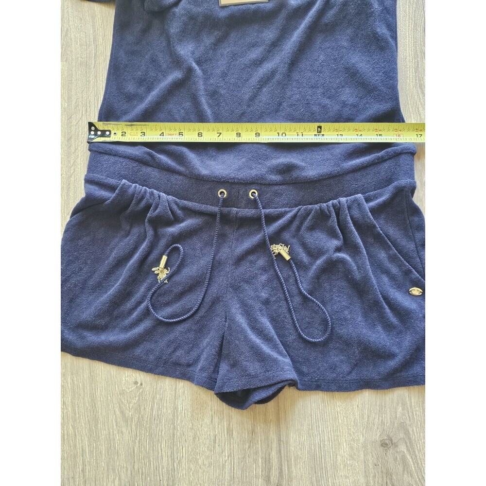 Juicy Couture Regal One Shoulder Romper Women's Blue Medium - Picture 8 of 10
